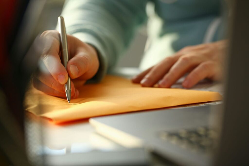 Registered mail envelope and a written legal notice letter for an Ontario snow and ice slip and fall claim